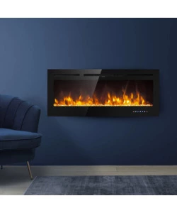 CAMINO ELETTRICO DA INCASSO DIVINA FIRE "CHICAGO" NERO 101,6X14X54,6 CM
