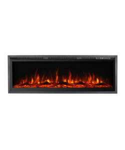 CAMINO ELETTRICO DA INCASSO DIVINA FIRE "CHICAGO" NERO 127X14X45 CM