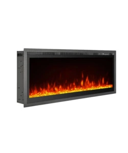 CAMINO ELETTRICO DA INCASSO DIVINA FIRE "CHICAGO" NERO 127X14X45 CM