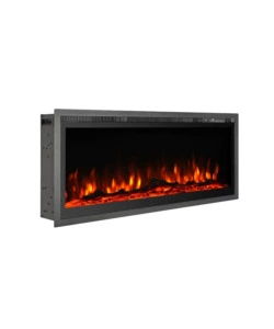 CAMINO ELETTRICO DA INCASSO DIVINA FIRE "CHICAGO" NERO 127X14X45 CM
