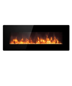 CAMINO ELETTRICO DA PARETE DIVINA FIRE "DALLAS" NERO 127X11X50 CM