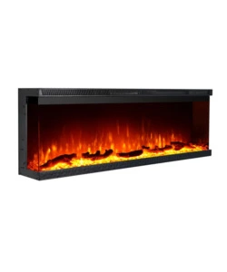 CAMINO ELETTRICO DA INCASSO DIVINA FIRE "BOSTON 100" CON 3 LATI VISIBILI NERO 101,6X20x44 CM