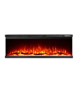 CAMINO ELETTRICO DA INCASSO DIVINA FIRE "BOSTON 100" CON 3 LATI VISIBILI NERO 101,6X20x44 CM