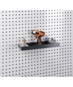 MENSOLA REVERISIBILE PORTAOGGETTI FAMI PER PANNELLO FORO QUADRO IN ACCIAIO ANTRACITE 45,5 CM