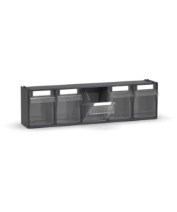 CASSETTIERA PORTA MINUTERIA FAMI "VISUAL BOX" 5 CASSETTI IN PLASTICA ANTRACITE 60X14X16,8 CM