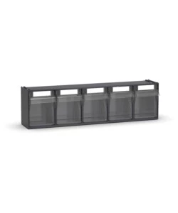 CASSETTIERA PORTA MINUTERIA FAMI "VISUAL BOX" 5 CASSETTI IN PLASTICA ANTRACITE 60X14X16,8 CM
