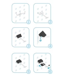 SET 10 PEZZI GANCIO CON PUNTALE FAMI "THE BLOCK" PER PANNELLO FORO QUADRO ANTIRIBALTAMENTO 150 MM