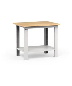 BANCO DA LAVORO GARAGE FISSO FAMI "WORK" IN LEGNO DI FAGGIO E LAMIERA GRIGIO CHIARO 102,4X75X88,2 CM