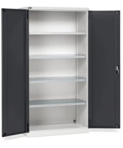 ARMADIO INDUSTRIALE PER GARAGE FAMI "PERFORM 14001" 2 ANTE, 4 RIPIANI IN METALLO ANTRACITE 102,3X55,5X200 CM