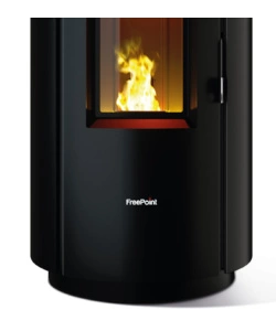 STUFA A PELLET ERMETICA FREEPOINT "CHROME 7 NG" NERO 7 KW