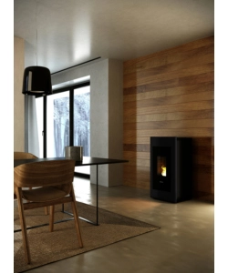 STUFA A PELLET ERMETICA FREEPOINT "ONE 7 T2" ANTRACITE 7 KW
