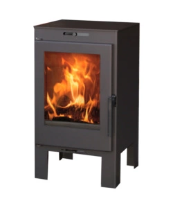STUFA A LEGNA PANADERO "ALINA" IN ACCIAIO E GHISA NERO 6,9 KW
