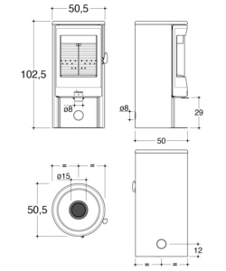 STUFA A LEGNA INVICTA "NEOSEN N" NERO 10,3 KW