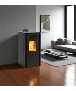 STUFA A PELLET VENTILATA "BURANO PLUS" NERO 8 KW CON WI-FI E BLUETOOTH