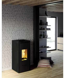 STUFA A PELLET CANALIZZATA E VENTILATA INVICTA "TALO PLUS" NERO 11,6 KW