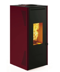 STUFA A PELLET CANALIZZATA E VENTILATA INVICTA "TALO PLUS" ROSSO 11,6 KW
