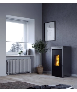 TERMOSTUFA A PELLET ERMETICA INVICTA "TERAMO PLUS" GRIGIO 17,2 KW