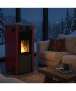 STUFA A PELLET PIROX "ISABEL" ROSSO 8 KW