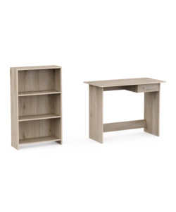 SET SCRIVANIA CON CASSETTO E LIBRERIA 3 RIPIANI ROVERE