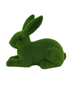 Coniglio sdraiato decorativo da giardino EuroGarden rivestito in erba 36,5x18x28,5 cm