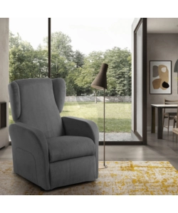 POLTRONA BELLAHOME "STAR" CON RECLINER IN TESSUTO GRIGIO 73X77X106 CM