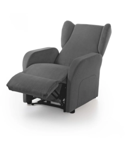 POLTRONA BELLAHOME "STAR" CON RECLINER IN TESSUTO GRIGIO 73X77X106 CM