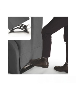 POLTRONA BELLAHOME "STAR" CON RECLINER IN TESSUTO GRIGIO 73X77X106 CM