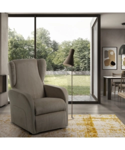 POLTRONA BELLAHOME "STAR" CON RECLINER IN TESSUTO TORTORA 73X77X106 CM