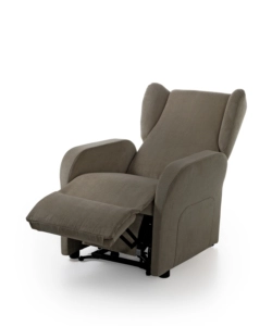 POLTRONA BELLAHOME "STAR" CON RECLINER IN TESSUTO TORTORA 73X77X106 CM