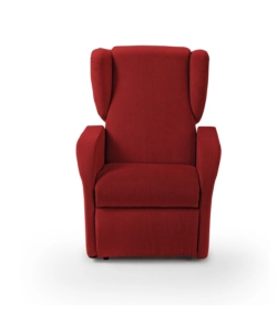 POLTRONA BELLAHOME "STAR" CON RECLINER IN TESSUTO ROSSO 73X77X106 CM