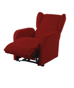 POLTRONA BELLAHOME "STAR" CON RECLINER IN TESSUTO ROSSO 73X77X106 CM