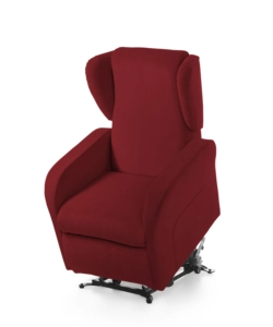 POLTRONA BELLAHOME "STAR" CON RECLINER IN TESSUTO ROSSO 73X77X106 CM