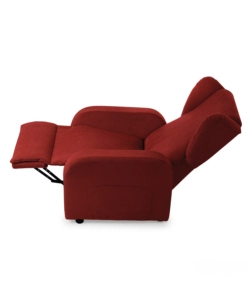 POLTRONA BELLAHOME "STAR" CON RECLINER IN TESSUTO ROSSO 73X77X106 CM