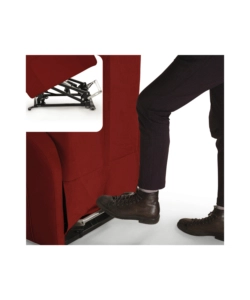 POLTRONA BELLAHOME "STAR" CON RECLINER IN TESSUTO ROSSO 73X77X106 CM