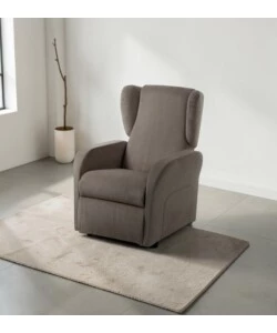 POLTRONA BELLAHOME "DIVA" CON RECLINER IN TESSUTO TORTORA 73X77X106 CM