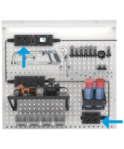 Supporto multipresa a 2 posti Fami in acciaio antracite 14,8x3,2x9,2 cm