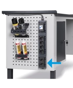 Supporto multipresa a 2 posti Fami in acciaio antracite 14,8x3,2x9,2 cm