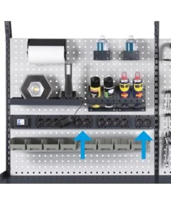 Supporto multipresa a 2 posti Fami in acciaio antracite 14,8x3,2x9,2 cm
