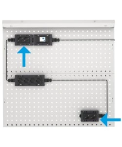 Supporto multipresa a 2 posti Fami in acciaio antracite 14,8x3,2x9,2 cm