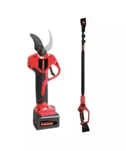 KIT FORBICE DA POTATURA SANDRIGARDEN "SG-FP 4000" TAGLIO 40 MM 2 BATTERIE 21V 4AH E ASTA TELESCOPICA 300 CM