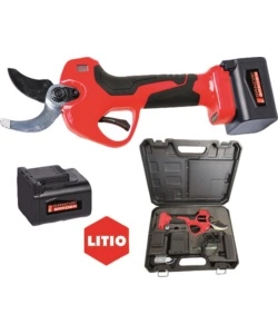 KIT FORBICE DA POTATURA SANDRIGARDEN "SG-FP 4000" TAGLIO 40 MM 2 BATTERIE 21V 4AH E ASTA TELESCOPICA 300 CM