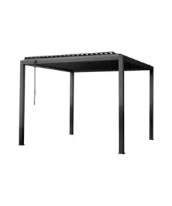PERGOLA BIOCLIMATICA EUROGARDEN "AFRODITE" CON APERTURA A MANOVELLA AD ASTA IN ACCIAIO ANTRACITE 3X4X2,5 MT