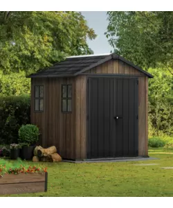 CASETTA DA GIARDINO KETER "APEX 757/775" IN RESINA MARRONE DOPPIA OPZIONE MONTAGGIO 230X223,8X246 CM