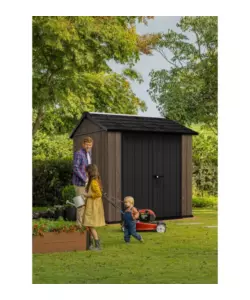 CASETTA DA GIARDINO KETER "APEX 757/775" IN RESINA MARRONE DOPPIA OPZIONE MONTAGGIO 230X223,8X246 CM