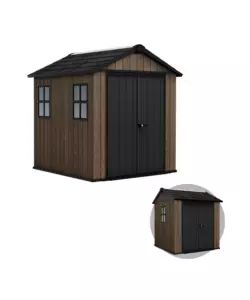 CASETTA DA GIARDINO KETER "APEX 757/775" IN RESINA MARRONE DOPPIA OPZIONE MONTAGGIO 230X223,8X246 CM