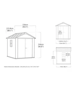 CASETTA DA GIARDINO KETER "APEX 757/775" IN RESINA MARRONE DOPPIA OPZIONE MONTAGGIO 230X223,8X246 CM