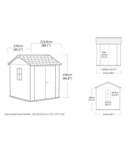 CASETTA DA GIARDINO KETER "APEX 757/775" IN RESINA MARRONE DOPPIA OPZIONE MONTAGGIO 230X223,8X246 CM