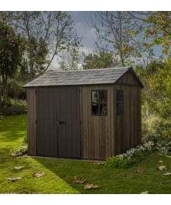CASETTA DA GIARDINO KETER "APEX 759/975" IN RESINA MARRONE DOPPIA OPZIONE MONTAGGIO 230X287X246 CM