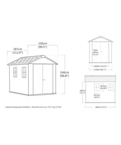 CASETTA DA GIARDINO KETER "APEX 759/975" IN RESINA MARRONE DOPPIA OPZIONE MONTAGGIO 230X287X246 CM