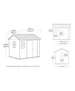 CASETTA DA GIARDINO KETER "APEX 759/975" IN RESINA MARRONE DOPPIA OPZIONE MONTAGGIO 230X287X246 CM